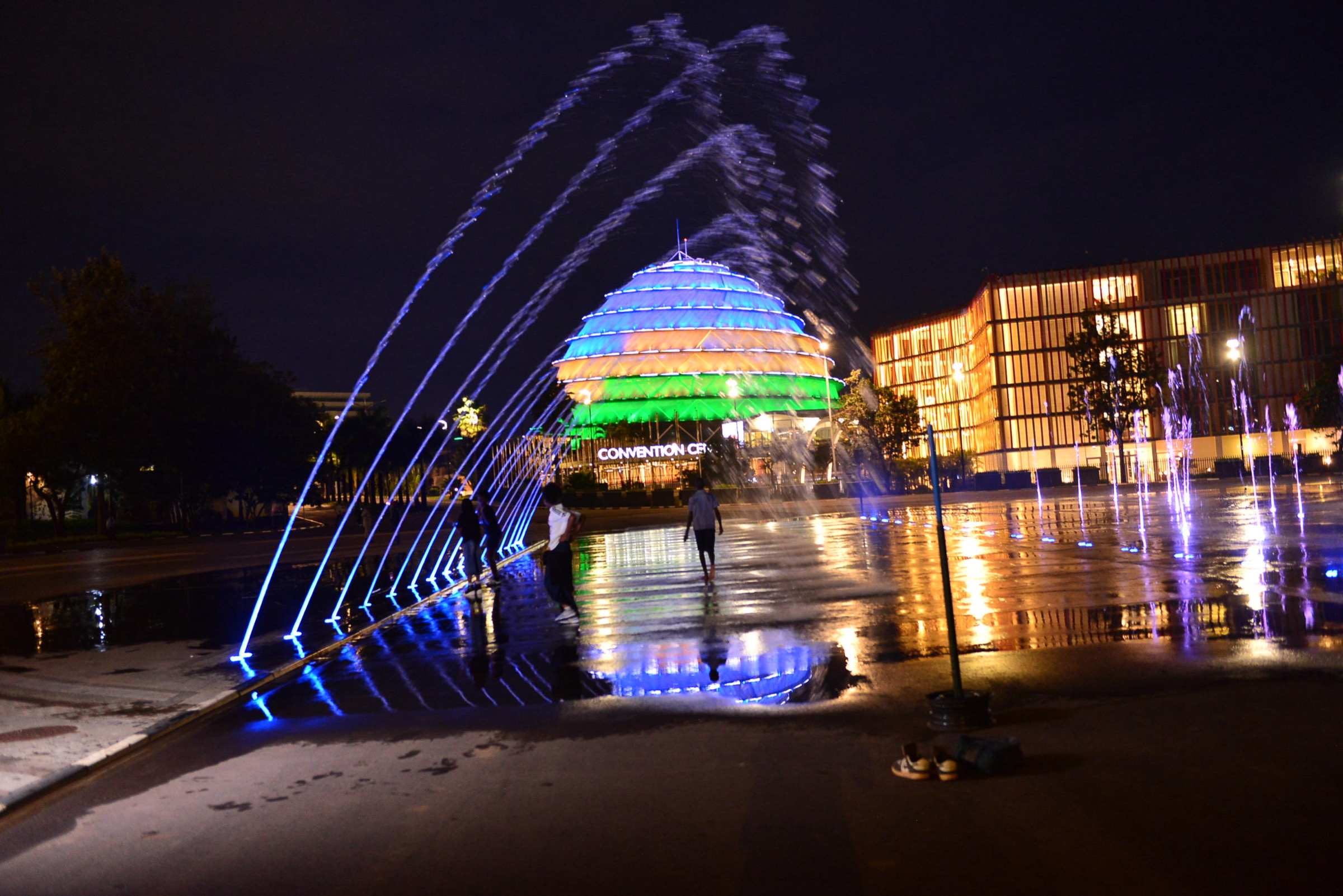 Kigali Convention Centre at night
