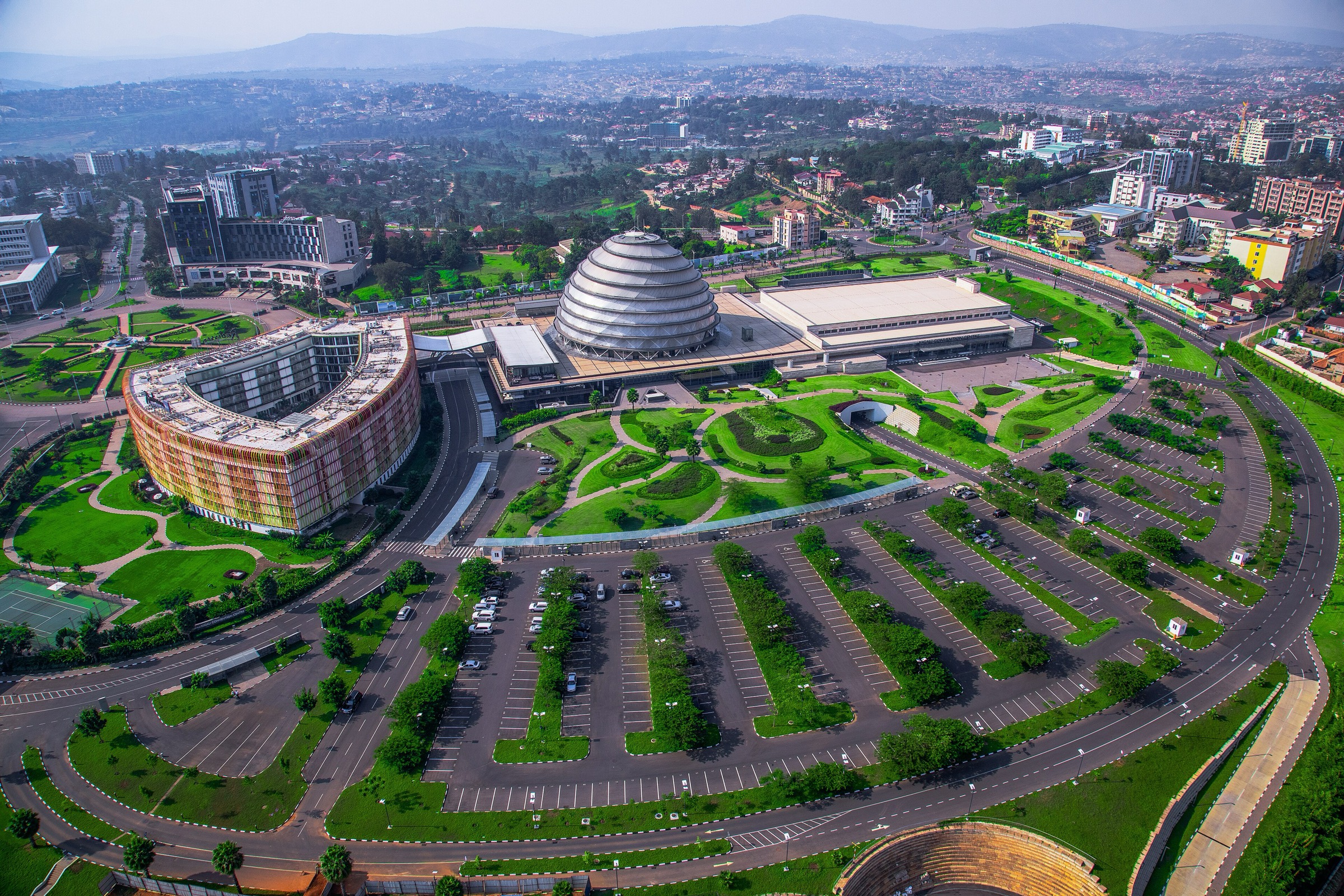 Aerial view of the Kigali Convention Centre
